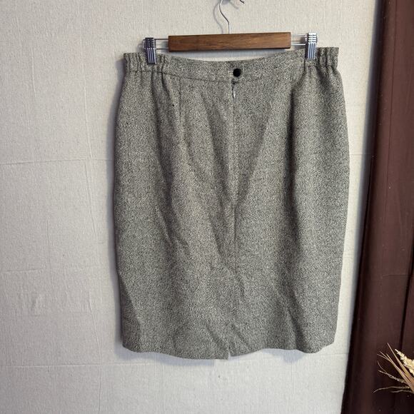 Vintage Danielle B Size 14 Black Gray Pencil Business Skirt Office Wear - Picture 3 of 8